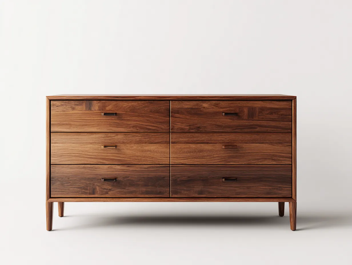 Commode en bois massif avec espaces de rangement 160x45x80 cm - Bois naturel - Commode design contemporain pour intérieur-Casagethut