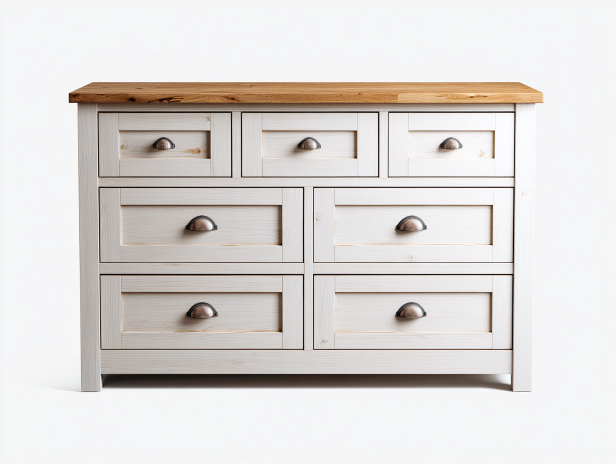 Commode en bois 120x45x85 cm - usage intérieur - blanc - design classique-Casagethut