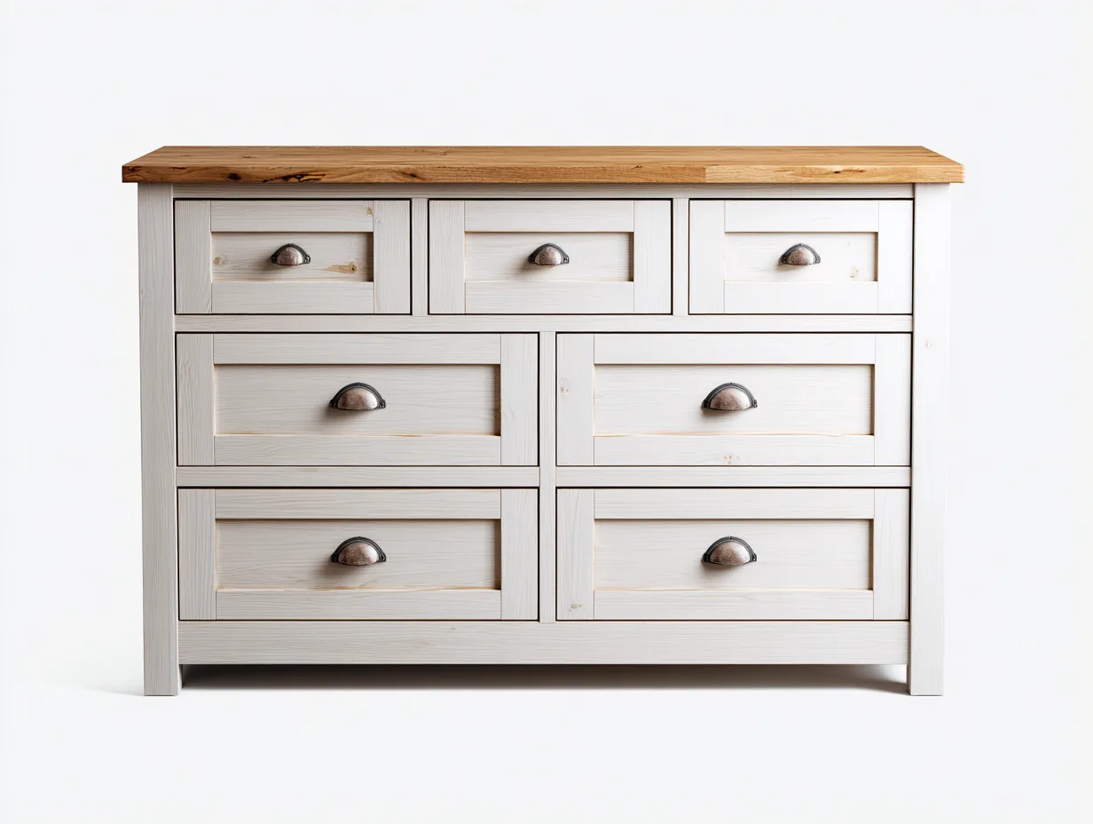 Commode en bois 120x45x85 cm - usage intérieur - blanc - design classique-Casagethut