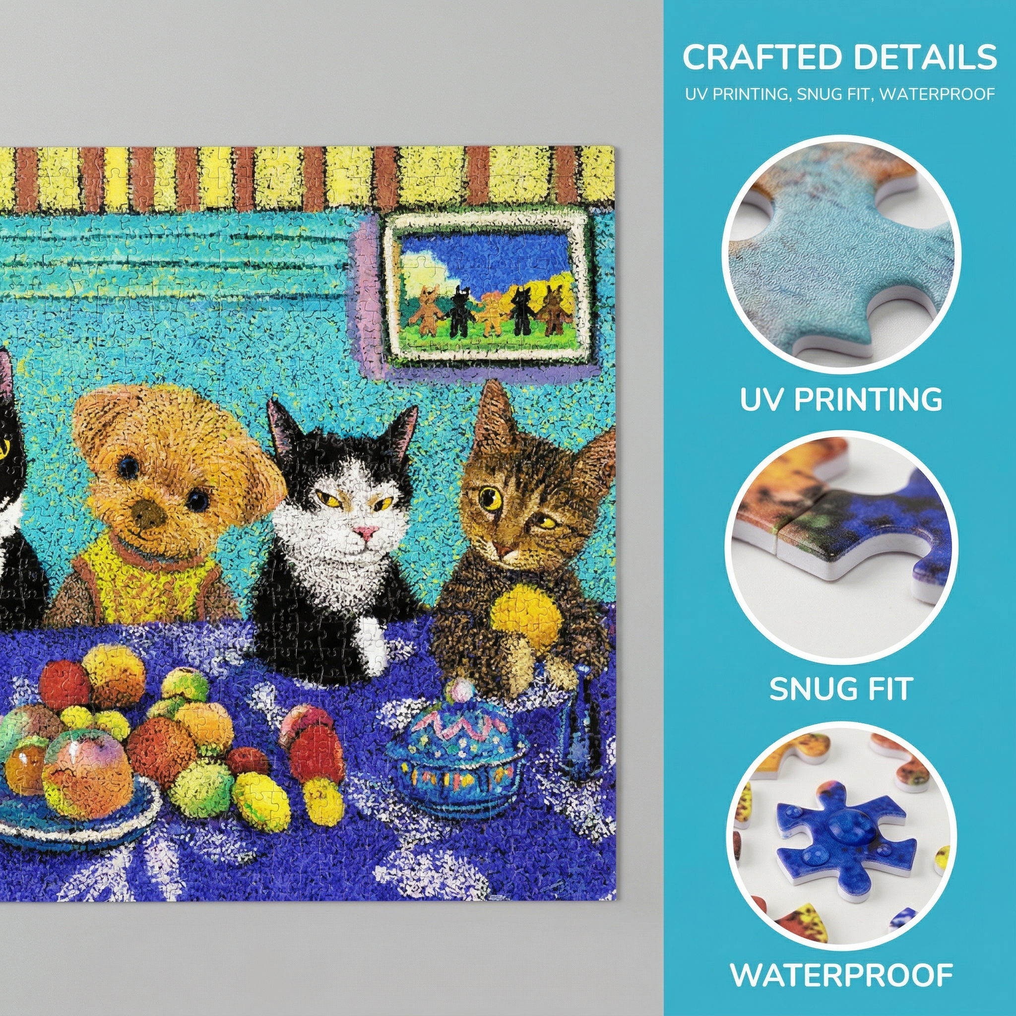 Numbuston Masterpiece Series - Cat Party Edition Jigsaw Puzzle 1200 - Children and Teenagers' Entertainment and Educational Puzzle