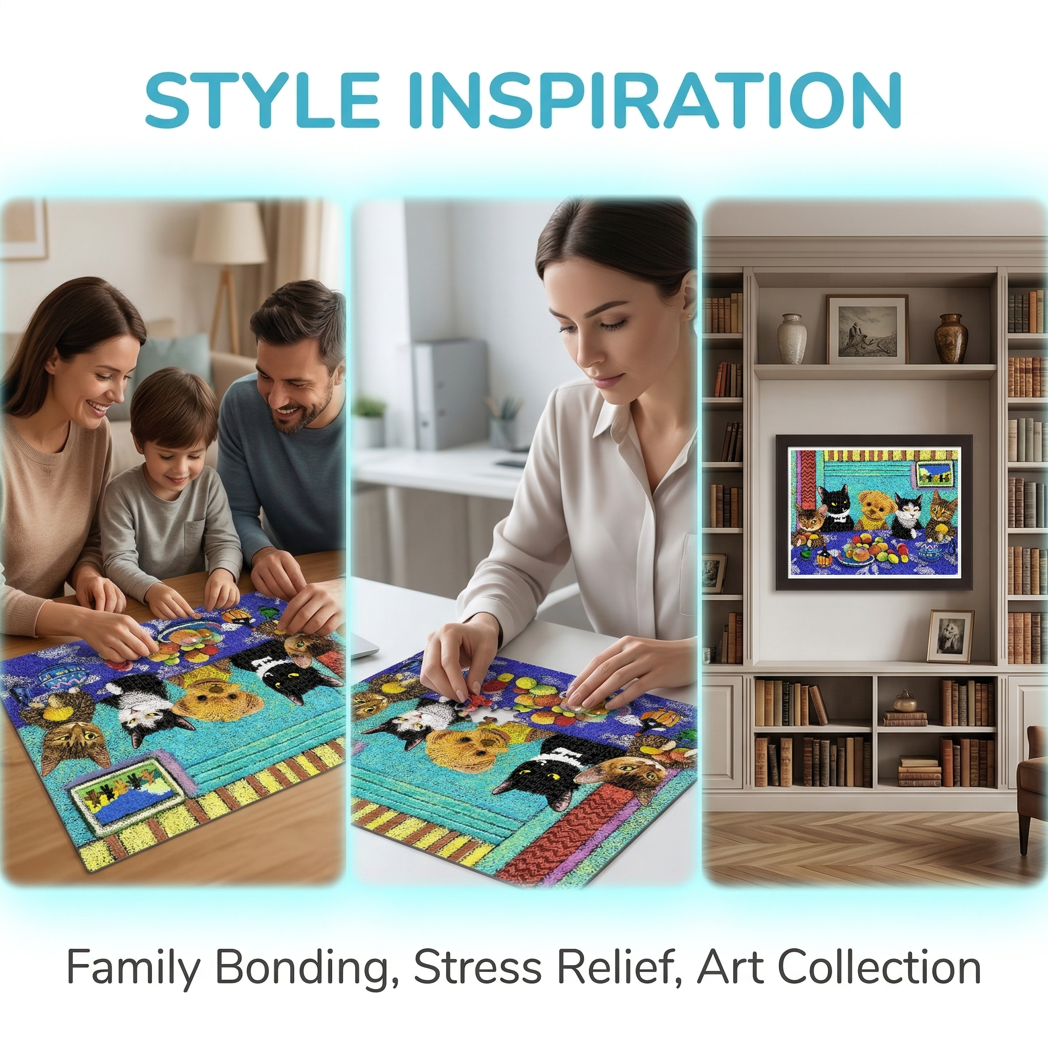 Numbuston Masterpiece Series - Cat Party Edition Jigsaw Puzzle 1200 - Children and Teenagers' Entertainment and Educational Puzzle