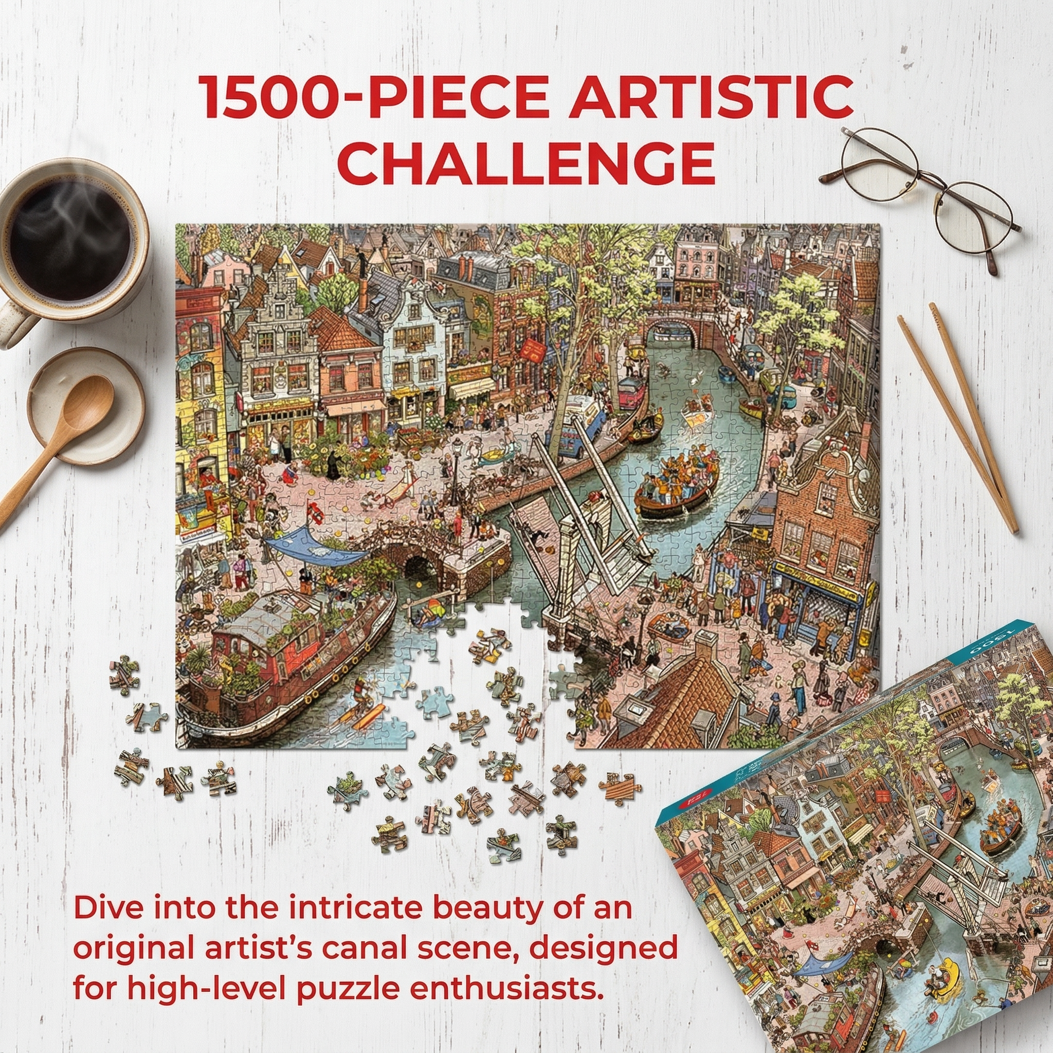 "Street Canal" Adult Puzzle Art Board Game - 1200 Pieces 