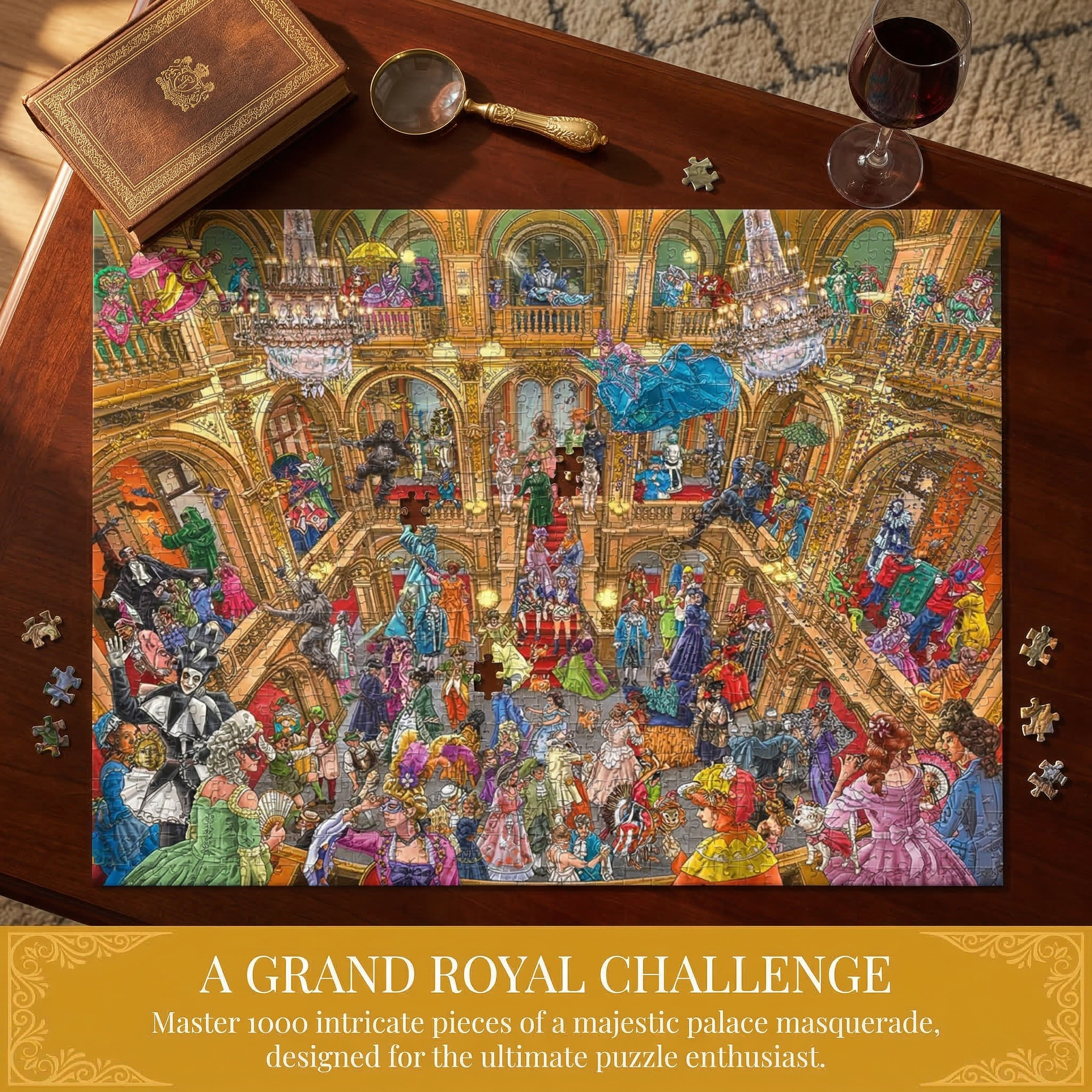 European Court-style Costumed Mask Ball Puzzle - 2000 Pieces 