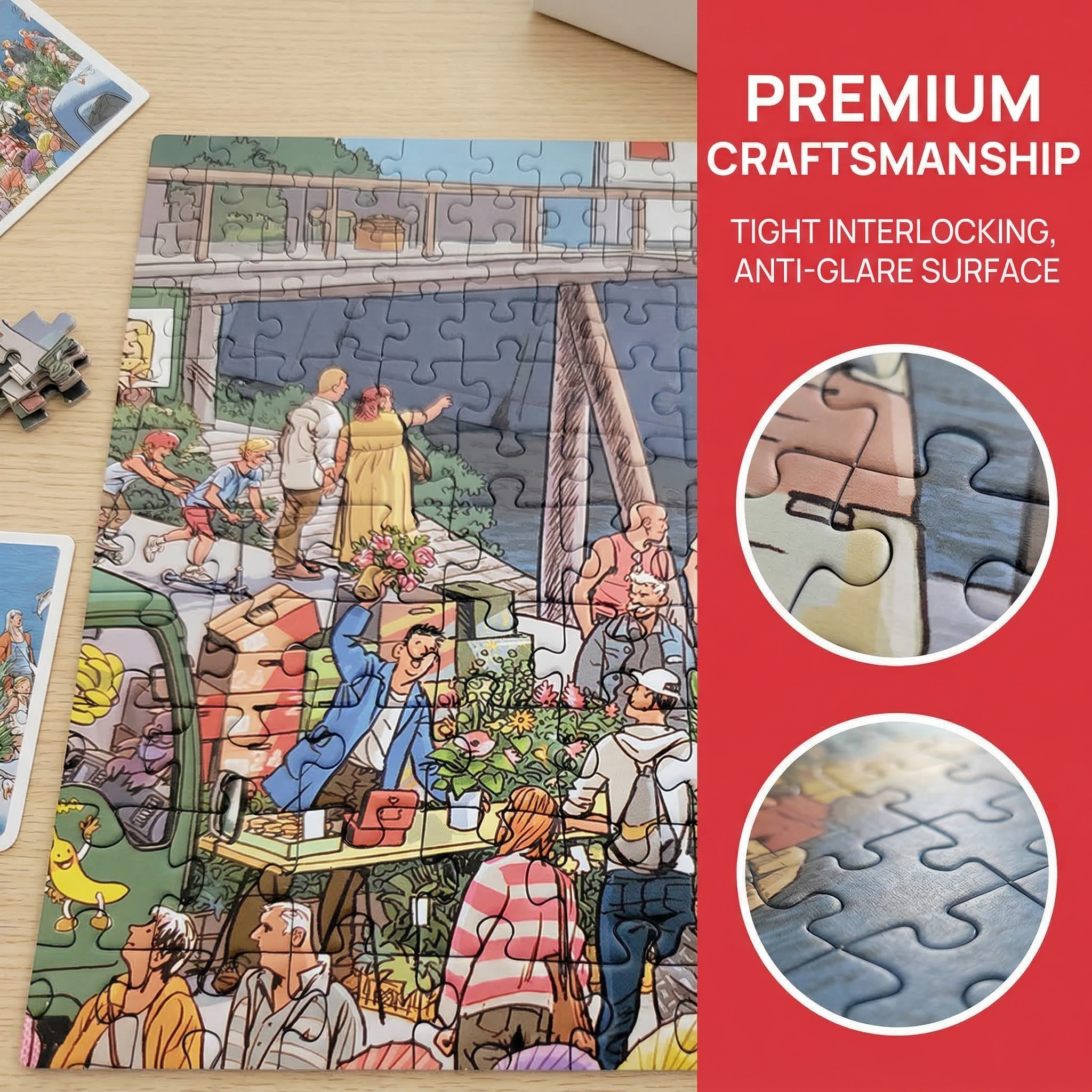 Busy Harbor Market Puzzle for Intelligence and Entertainment - 2000 Pieces 