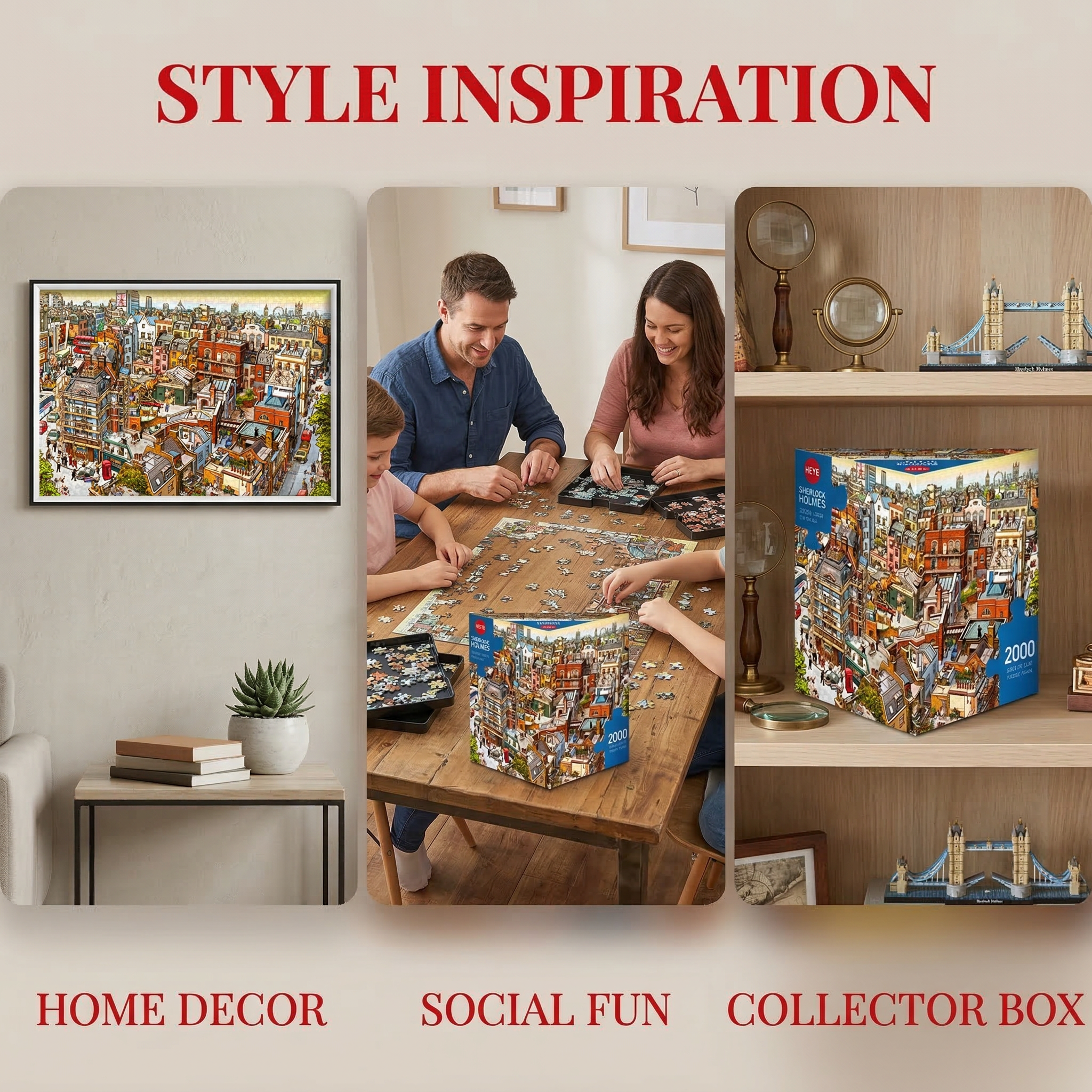 "Sherlock Holmes Detective" Art Puzzle - 2000 Pieces - Fun and Stress Relief for Children and Adults