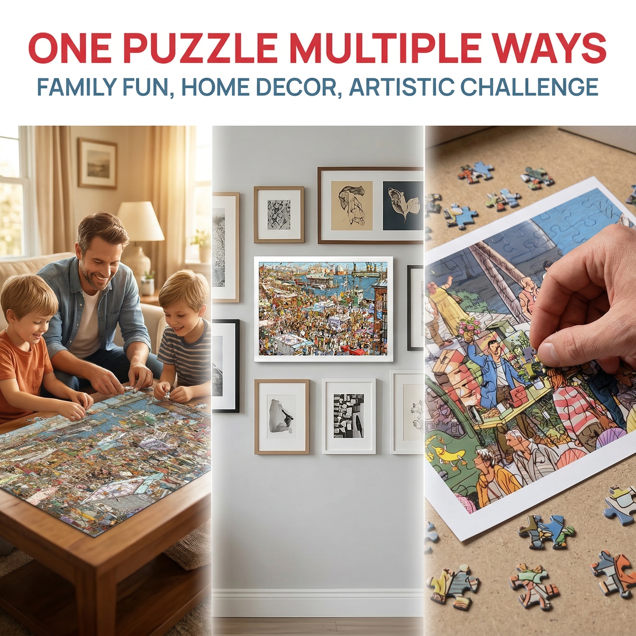 Busy Harbor Market Puzzle for Intelligence and Entertainment - 2000 Pieces 