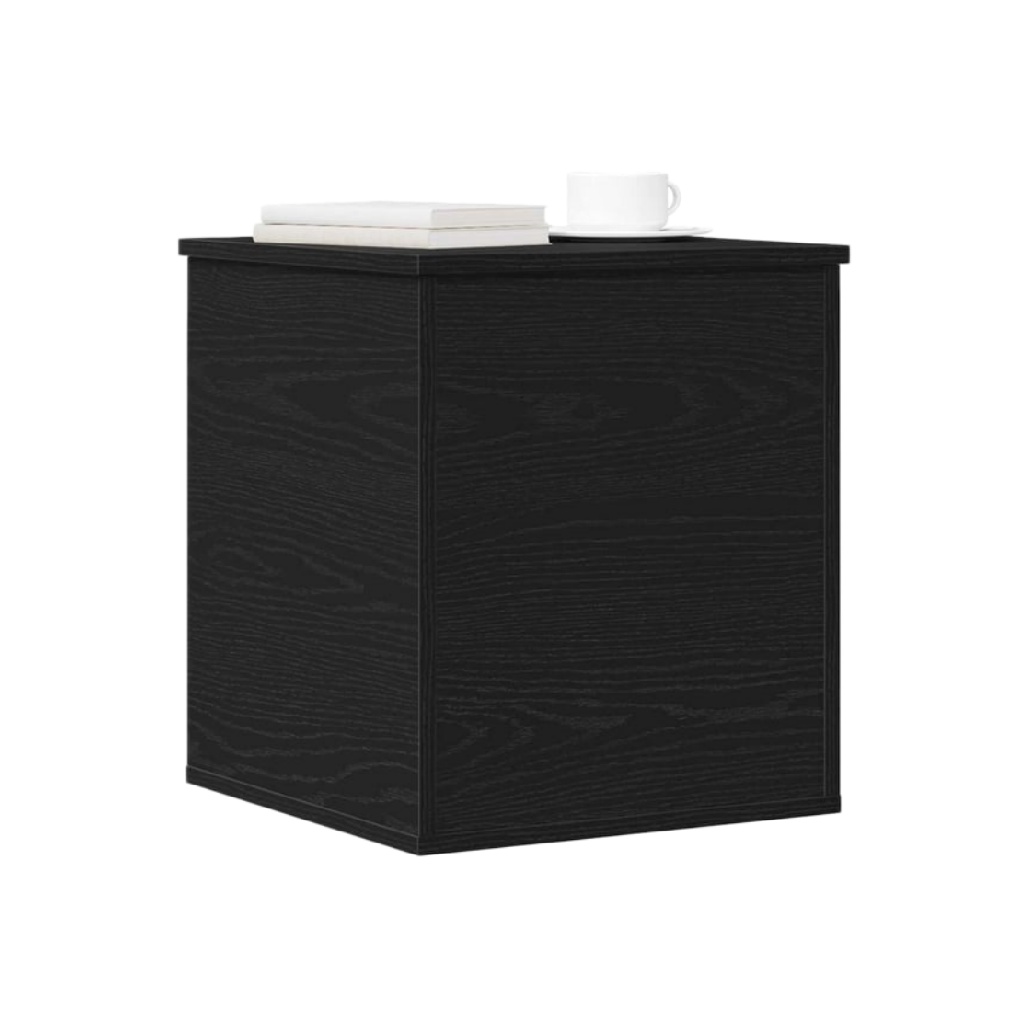 Table d'appoint carrée en bois noir - Table de chevet minimaliste-zonoxspace