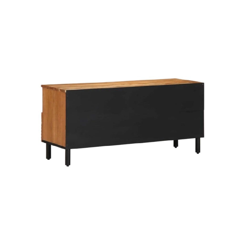 Petite commode de bureau en bois noir - Rangement modulable-zonelyhome