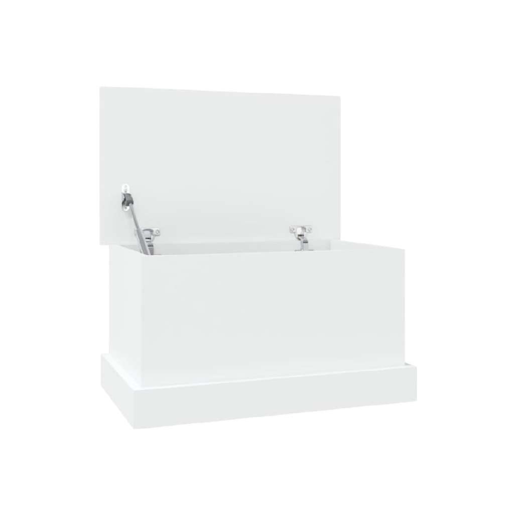 Banc de rangement blanc avec coussin gris - Design moderne-zonelyhome