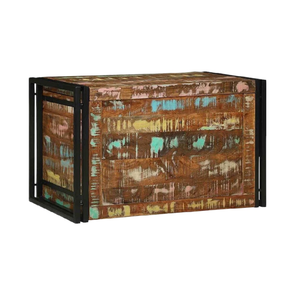 Coffre de rangement moderne en bois effet béton - 100 cm-briohabitat