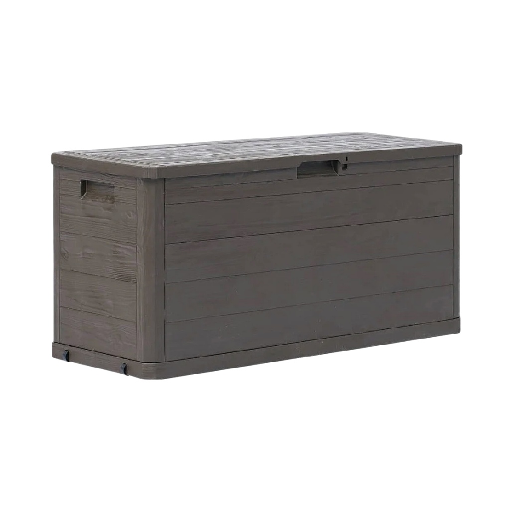 Large Outdoor Resin Deck Box - 120 Gallon Waterproof Storage Container, Dark Gray-briohabitat