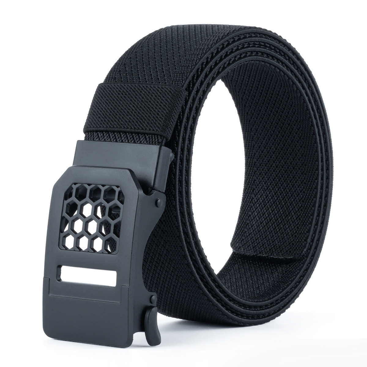 New Men's Outdoor Nylon Tactical Belt — Woven Style with Toothless Automatic Buckle