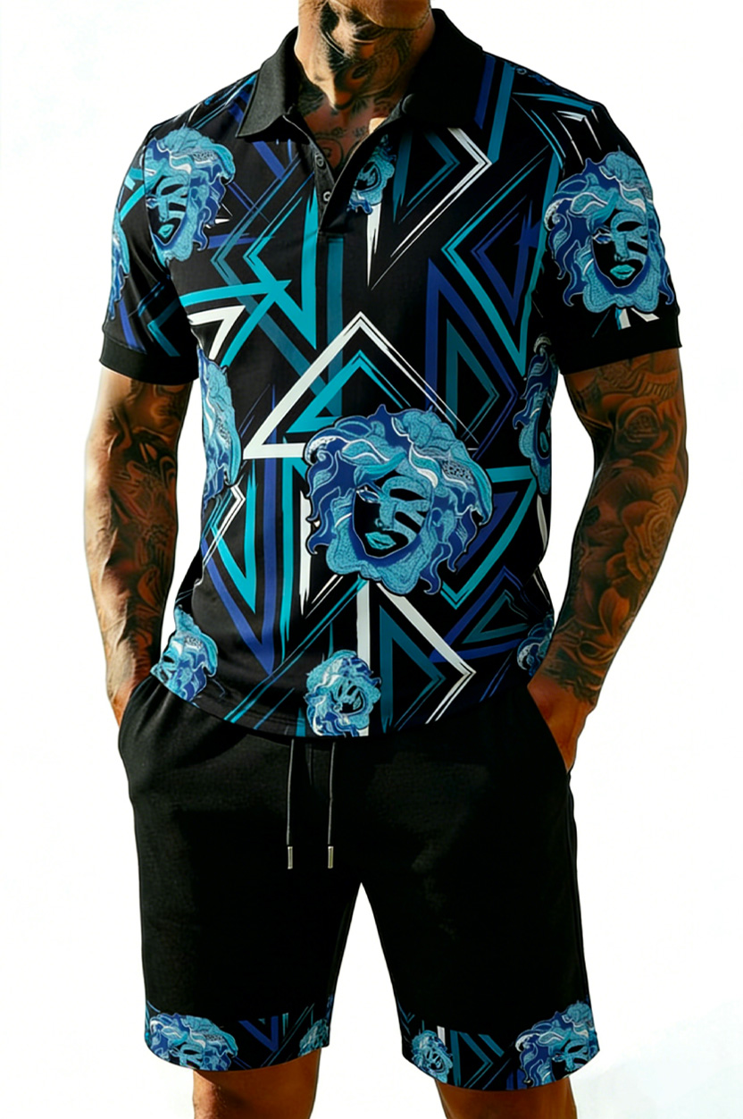 Athletic-Casual All-Over Print Matching Set