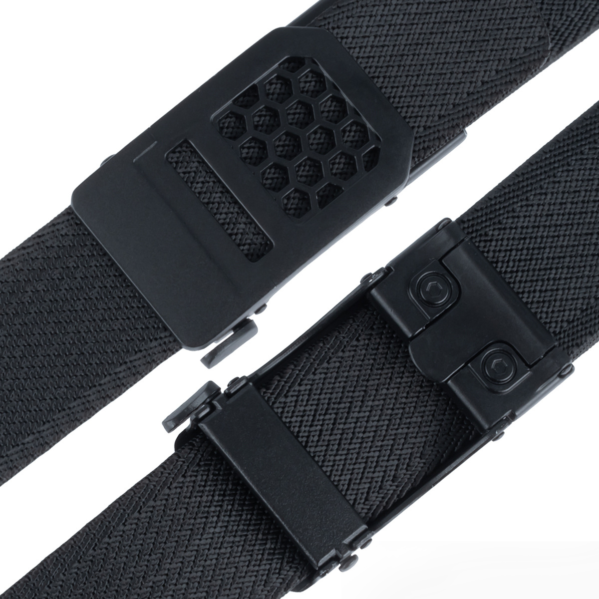 New Men's Outdoor Nylon Tactical Belt — Woven Style with Toothless Automatic Buckle