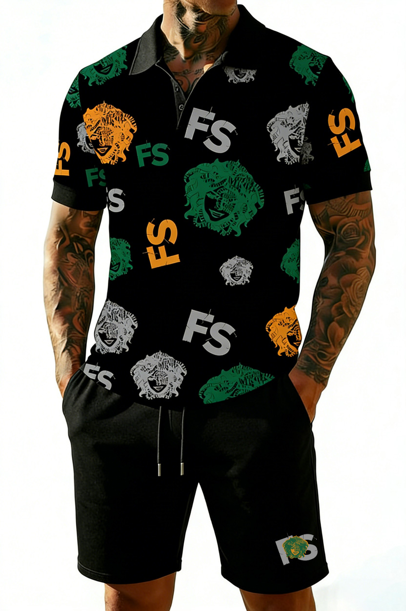 Athletic-Casual All-Over Print Matching Set