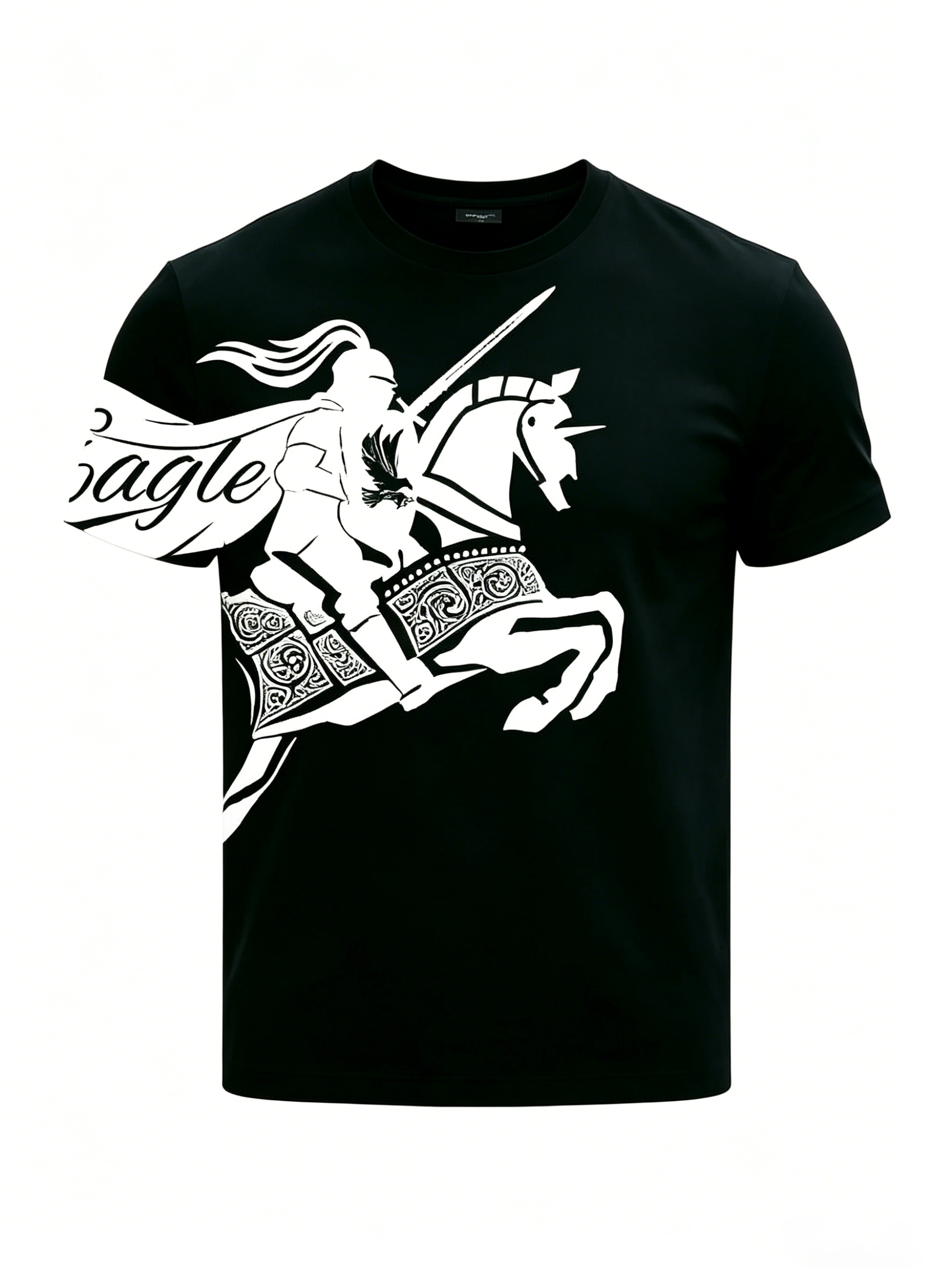 Crew Neck Tee & Long Pants Set High Street Fashion Luxury Brand Print Casual Tracksuit Plus Size