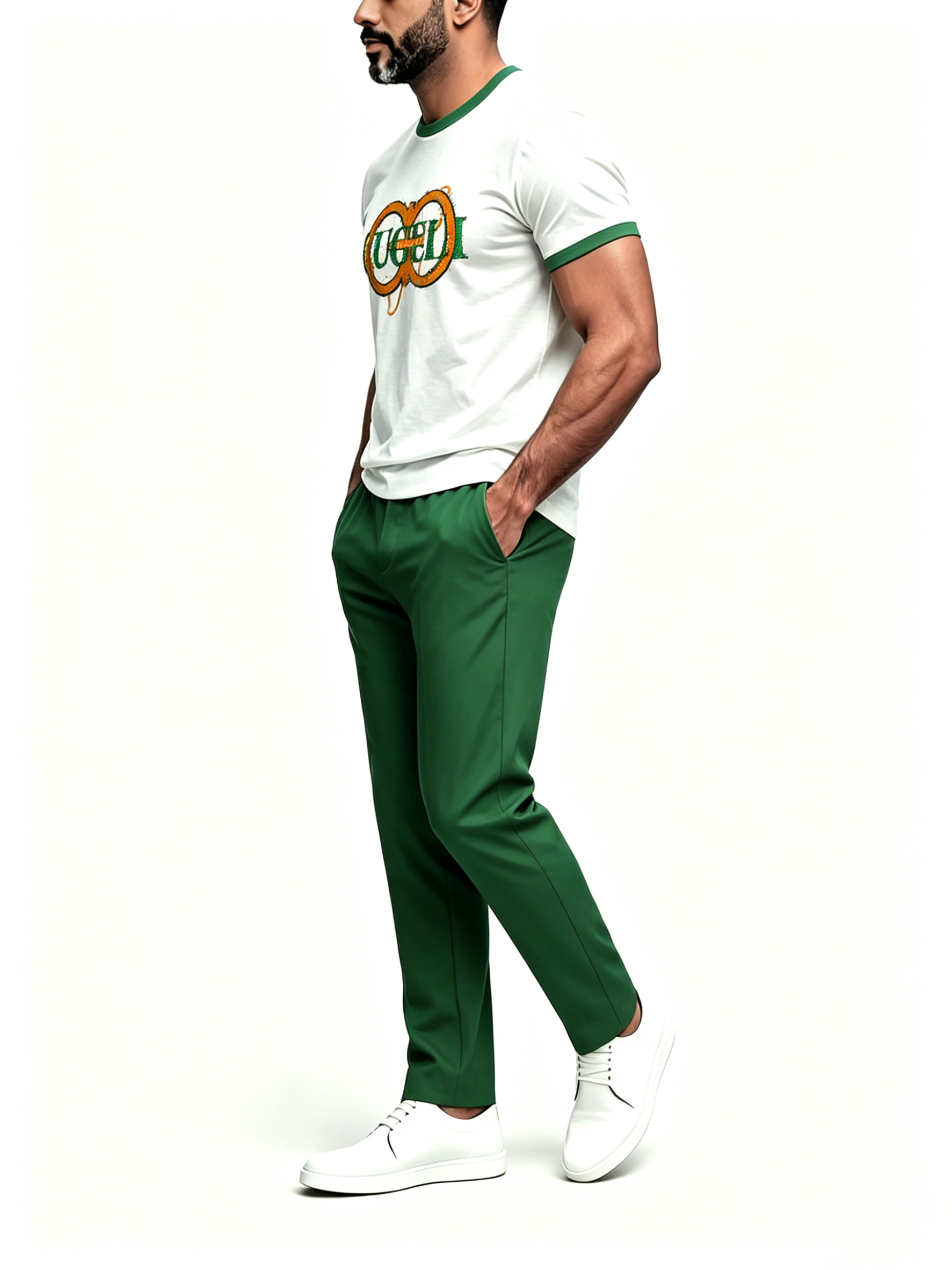 Short Sleeve T-Shirt & Pants Set Luxury Inspired Print Breathable Lightweight 2-Piece Outfit S-5XL