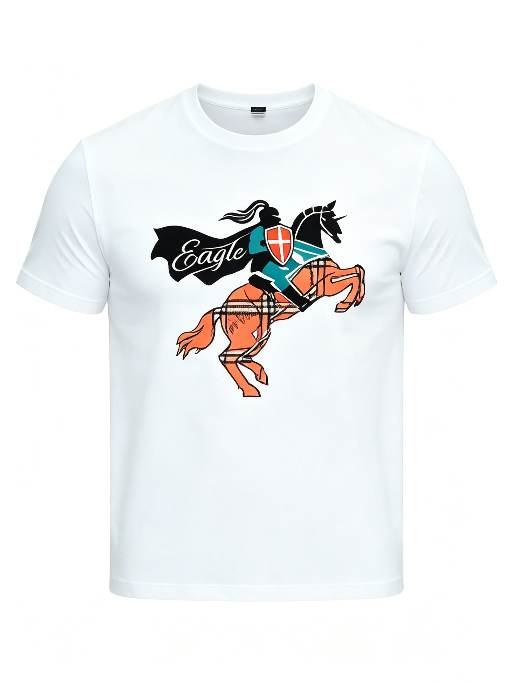 Crew Neck Tee & Long Pants Set High Street Fashion Luxury Brand Print Casual Tracksuit Plus Size