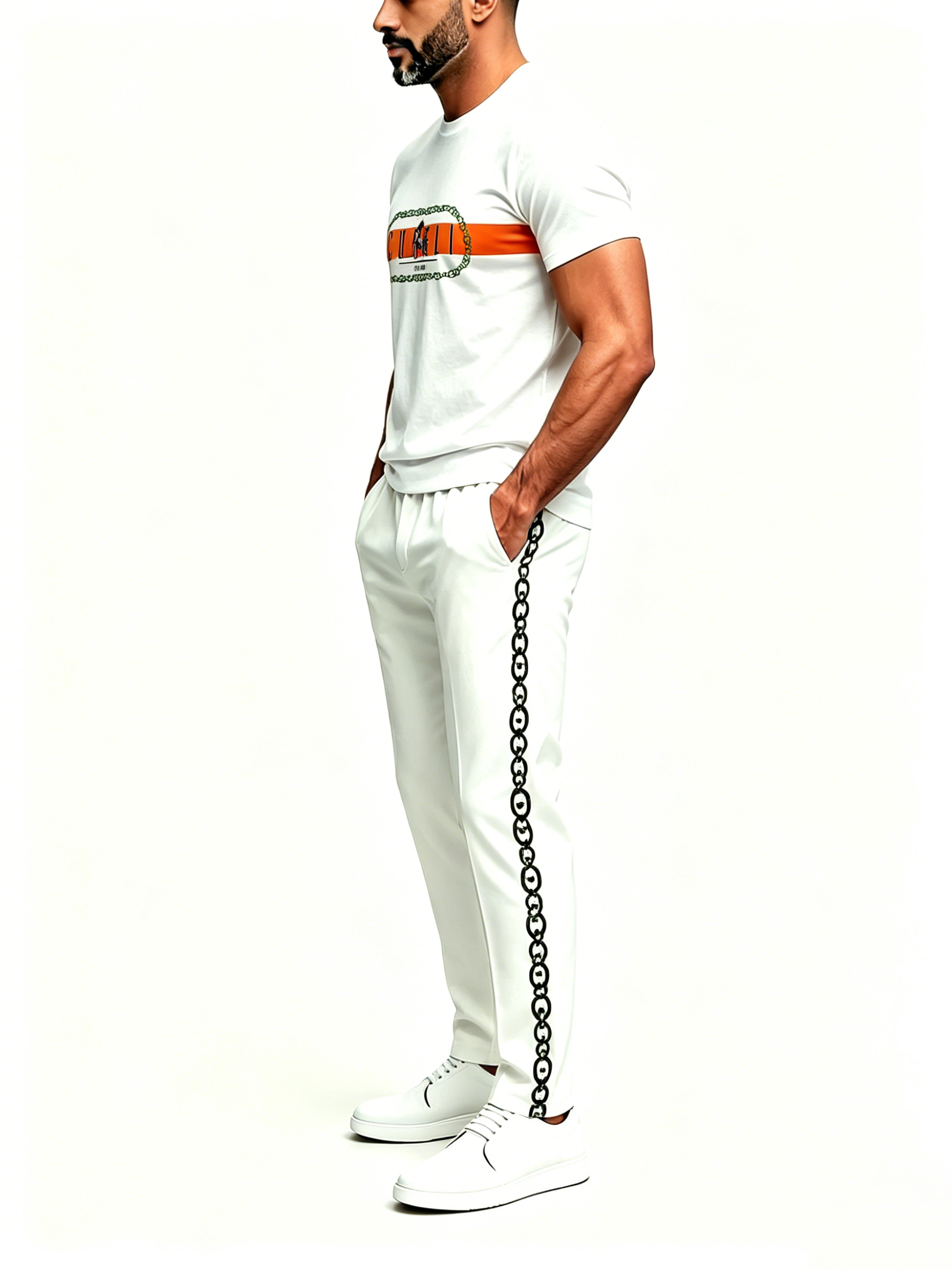 Short Sleeve T-Shirt & Pants Set Luxury Inspired Print Breathable Lightweight 2-Piece Outfit S-5XL