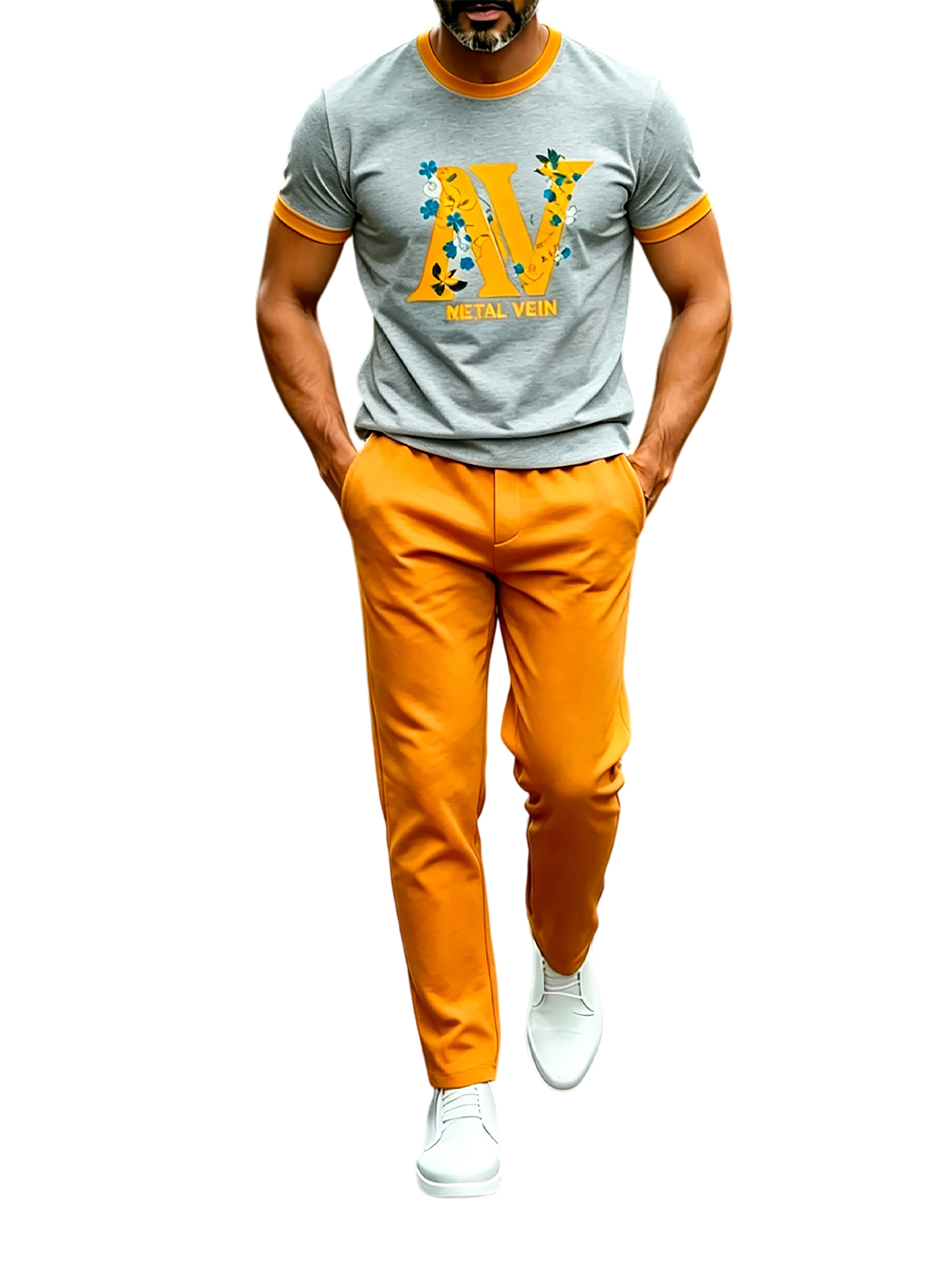 Short Sleeve T-Shirt & Pants Set Luxury Inspired Print Breathable Lightweight 2-Piece Outfit S-5XL