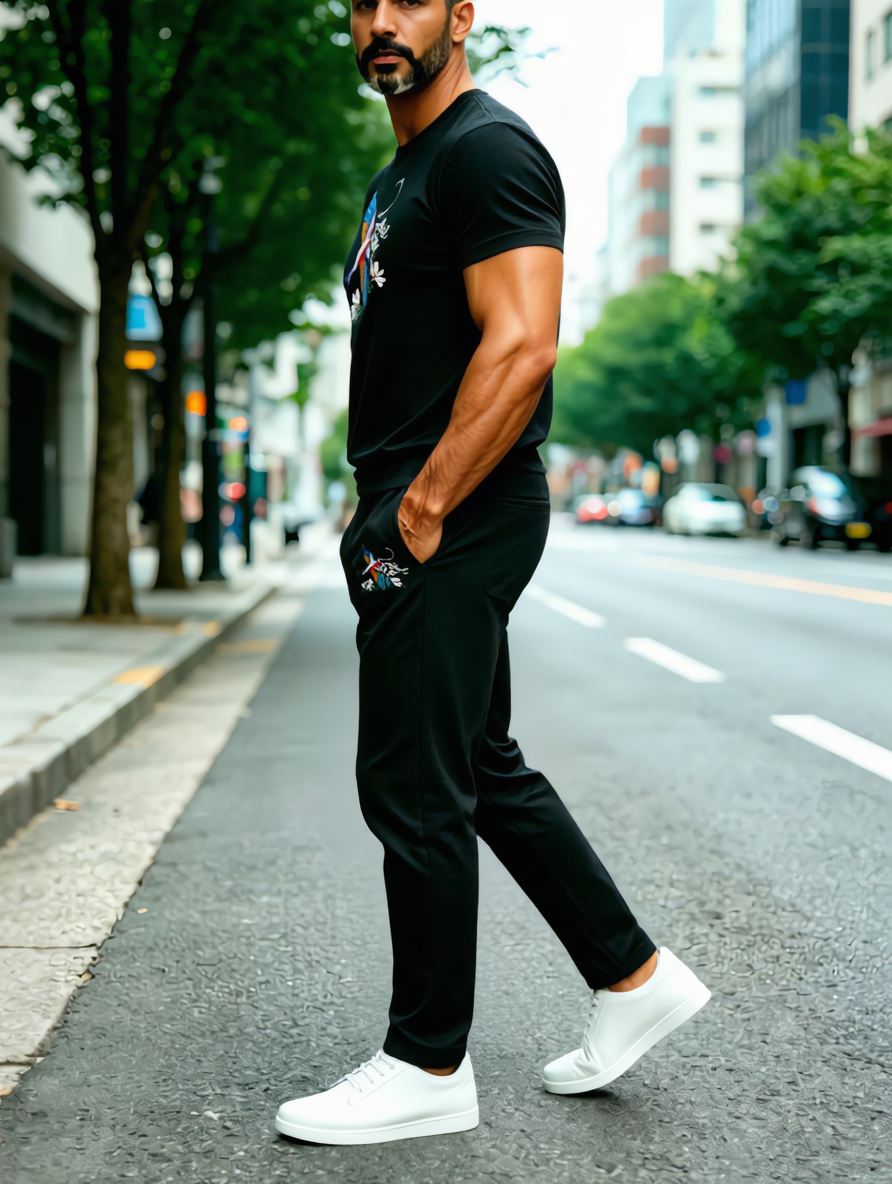 Short Sleeve T-Shirt & Pants Set Luxury Inspired Print Breathable Lightweight 2-Piece Outfit S-5XL