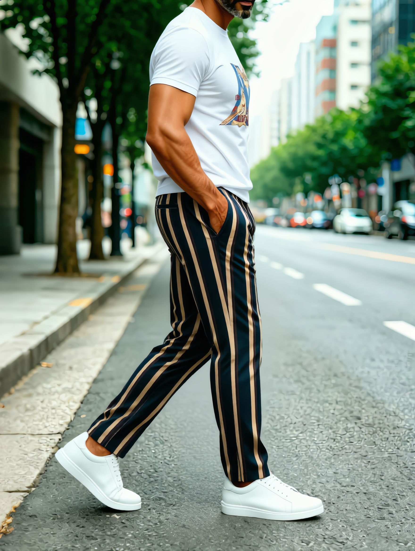 Short Sleeve T-Shirt & Pants Set Luxury Inspired Print Breathable Lightweight 2-Piece Outfit S-5XL