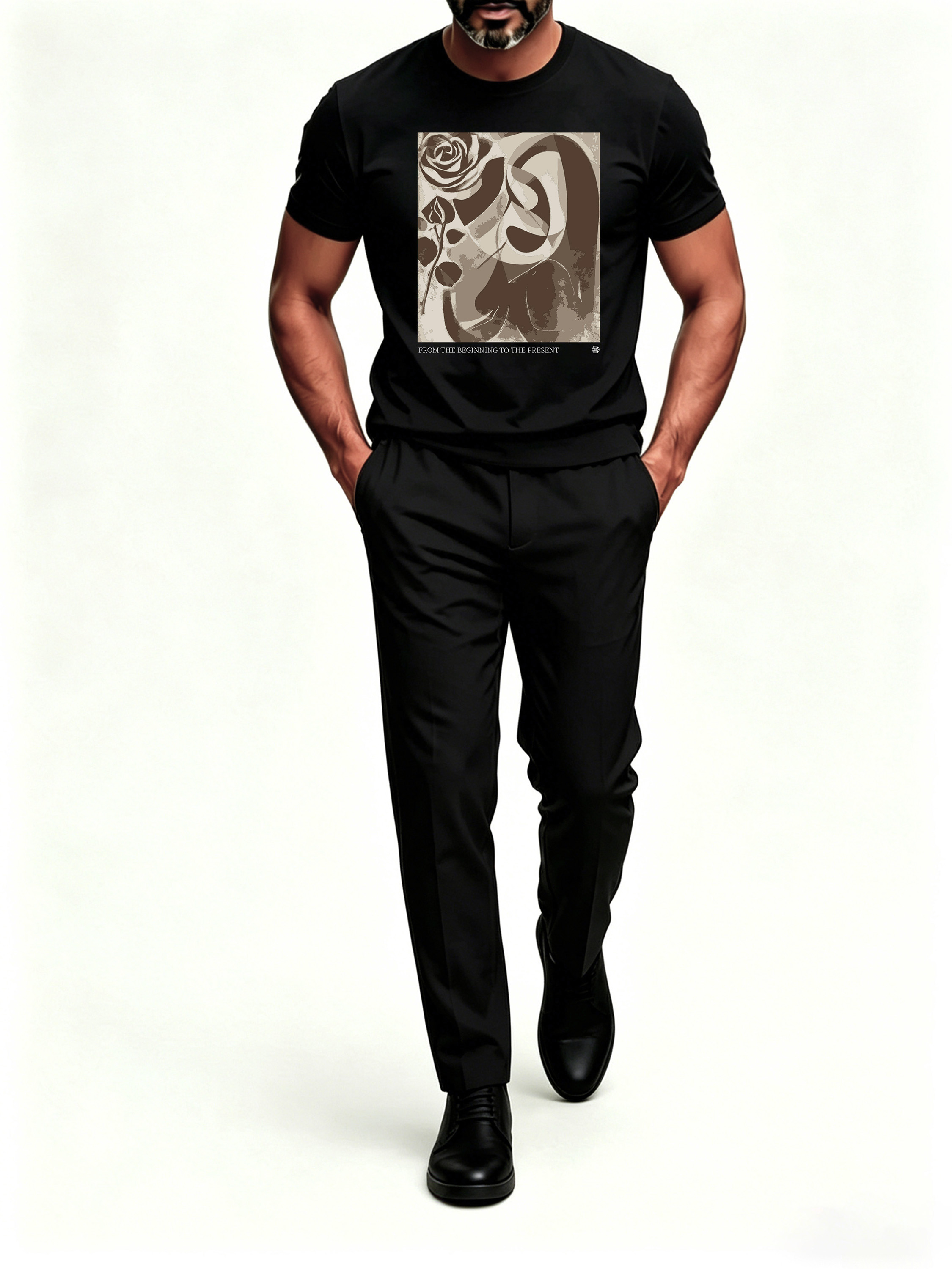 Short Sleeve T-Shirt & Pants Set Luxury Inspired Print Breathable Lightweight 2-Piece Outfit S-5XL