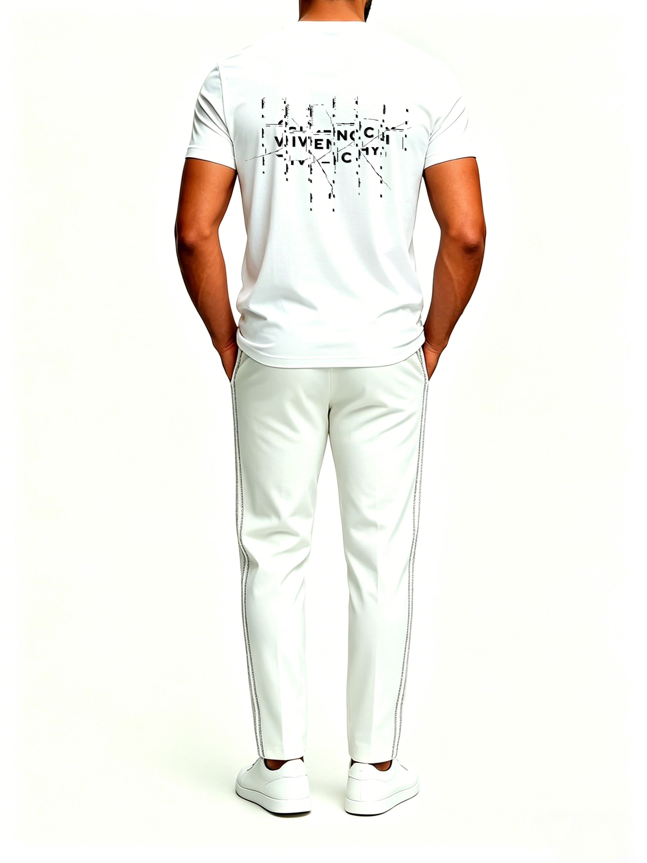 Short Sleeve T-Shirt & Pants Set Luxury Inspired Print Breathable Lightweight 2-Piece Outfit S-5XL