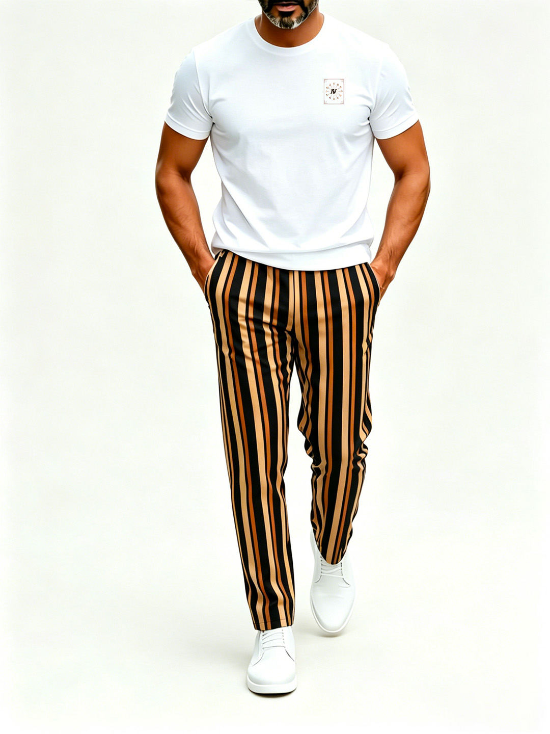 Short Sleeve T-Shirt & Pants Set Luxury Inspired Print Breathable Lightweight 2-Piece Outfit S-5XL