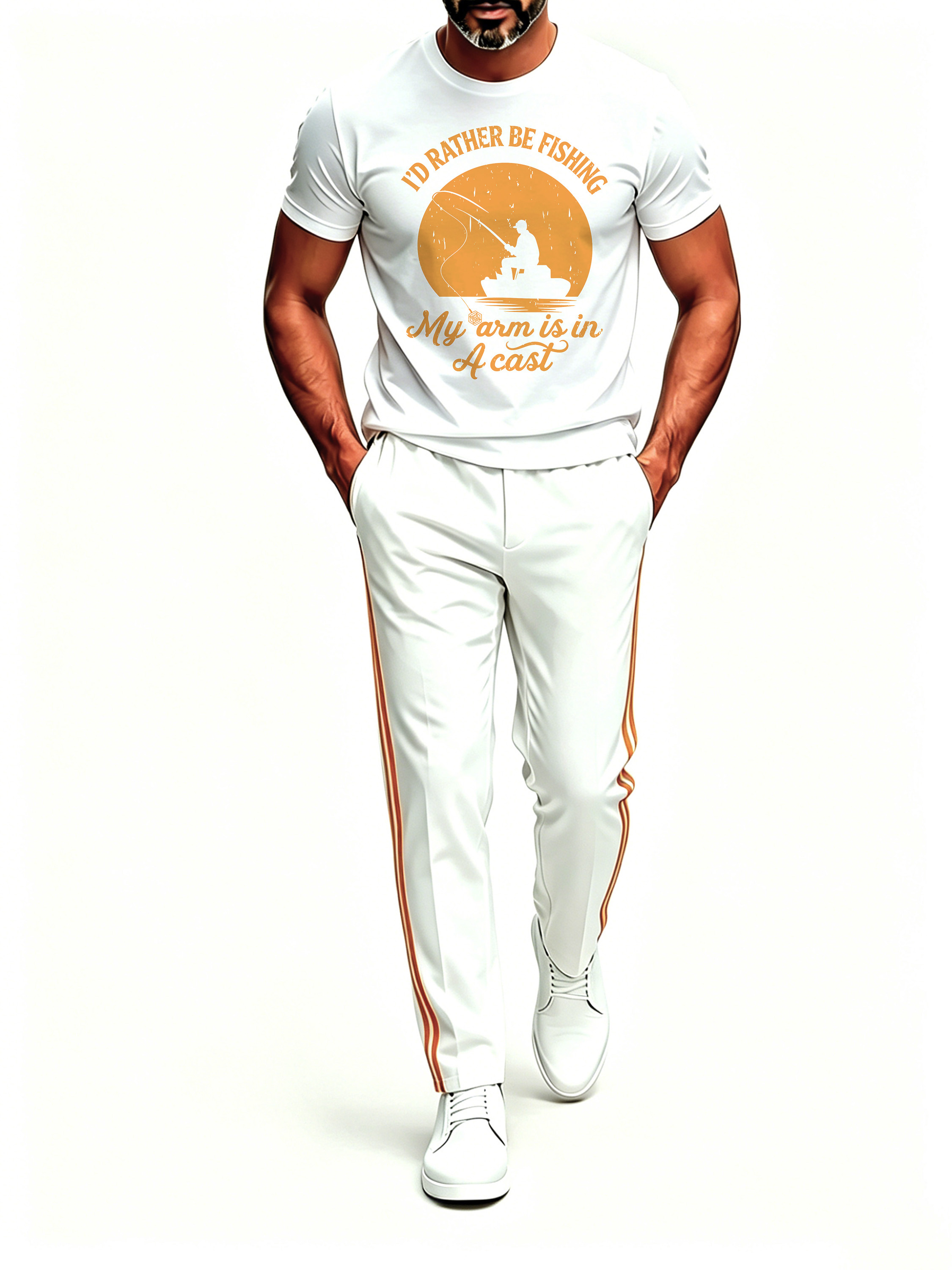 Short Sleeve T-Shirt & Pants Set Luxury Inspired Print Breathable Lightweight 2-Piece Outfit S-5XL