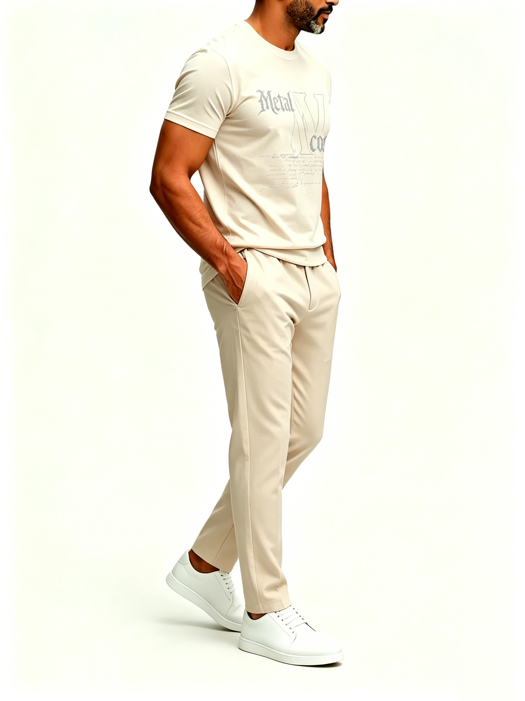 Short Sleeve T-Shirt & Pants Set Luxury Inspired Print Breathable Lightweight 2-Piece Outfit S-5XL