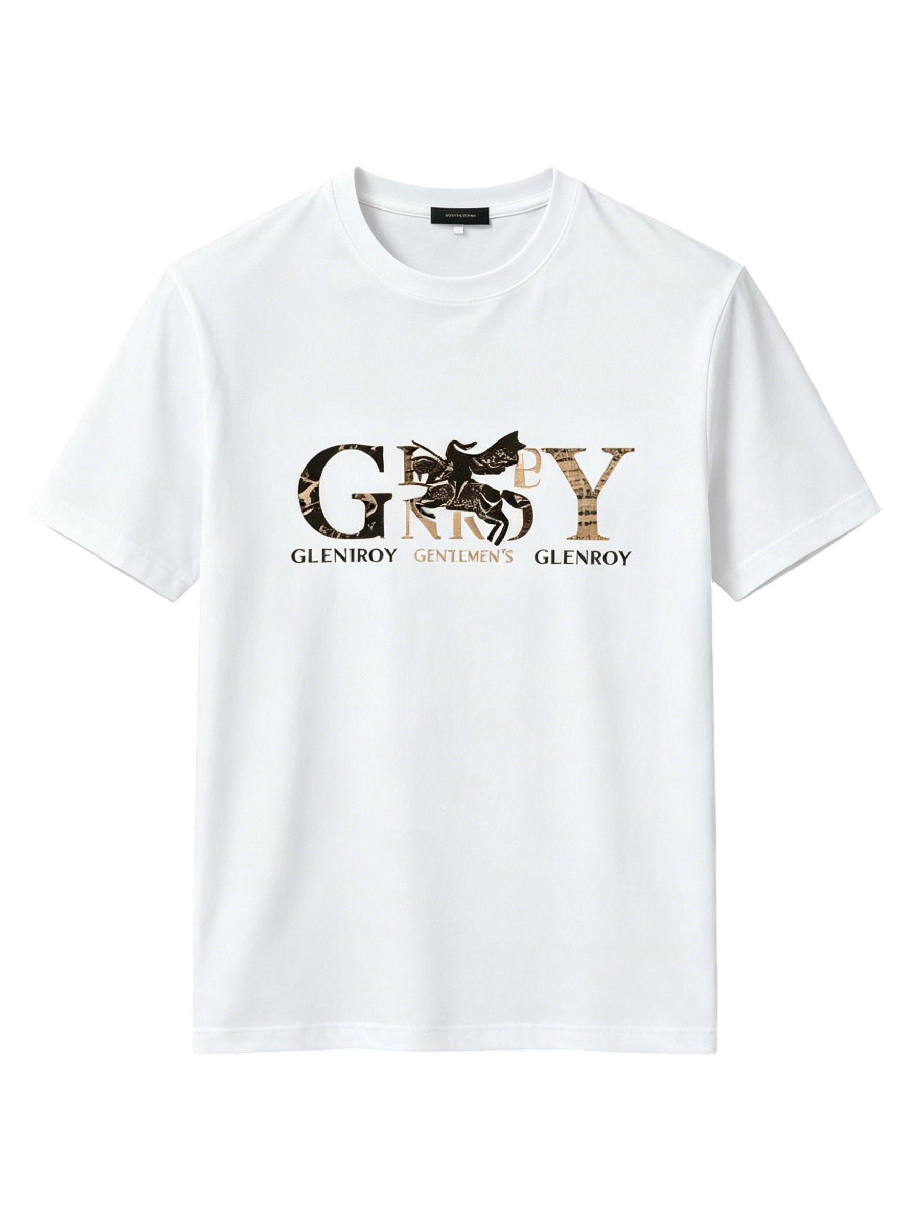 Crew Neck Tee & Long Pants Set High Street Fashion Luxury Brand Print Casual Tracksuit Plus Size