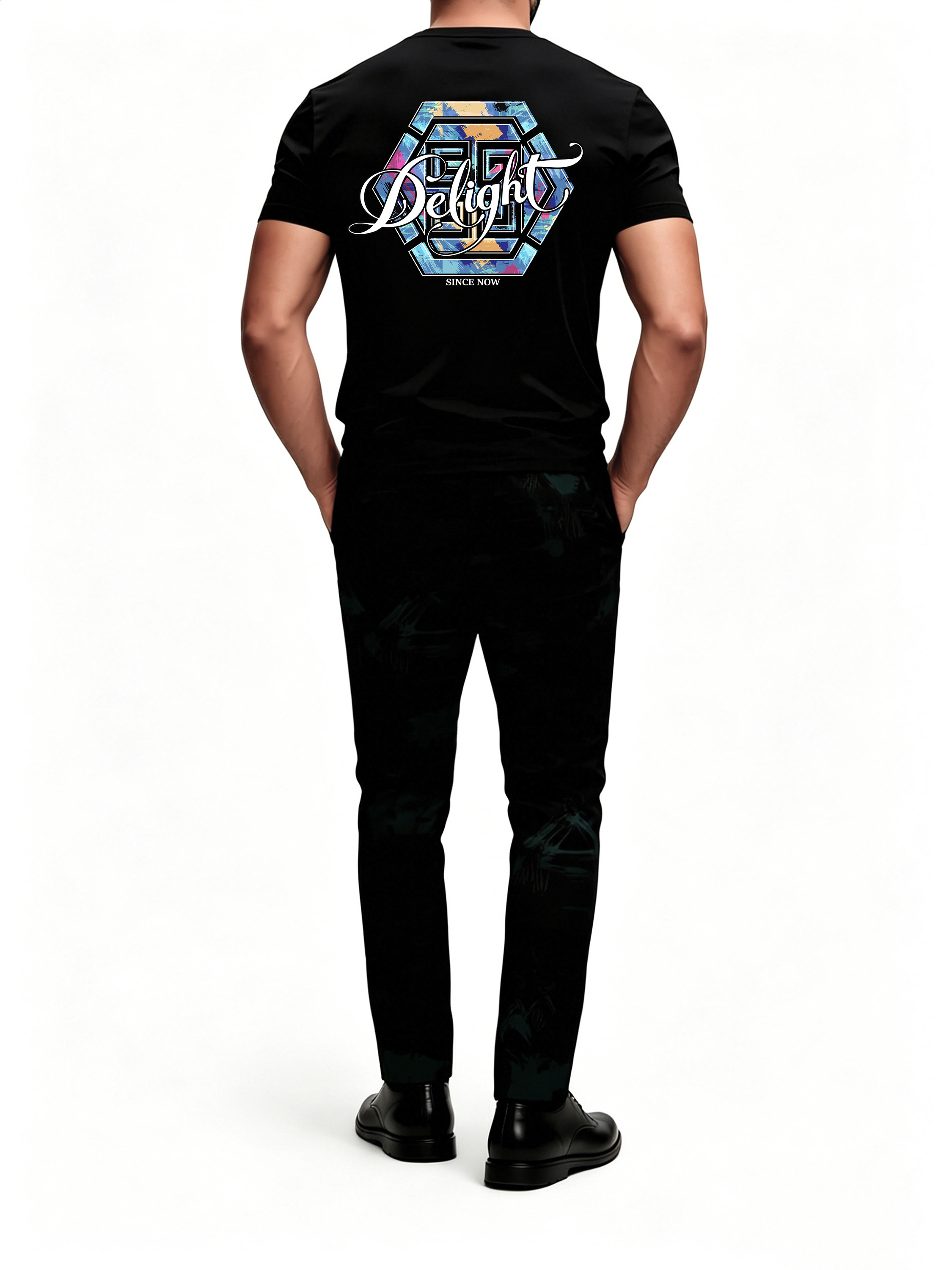 Short Sleeve T-Shirt & Pants Set Luxury Inspired Print Breathable Lightweight 2-Piece Outfit S-5XL