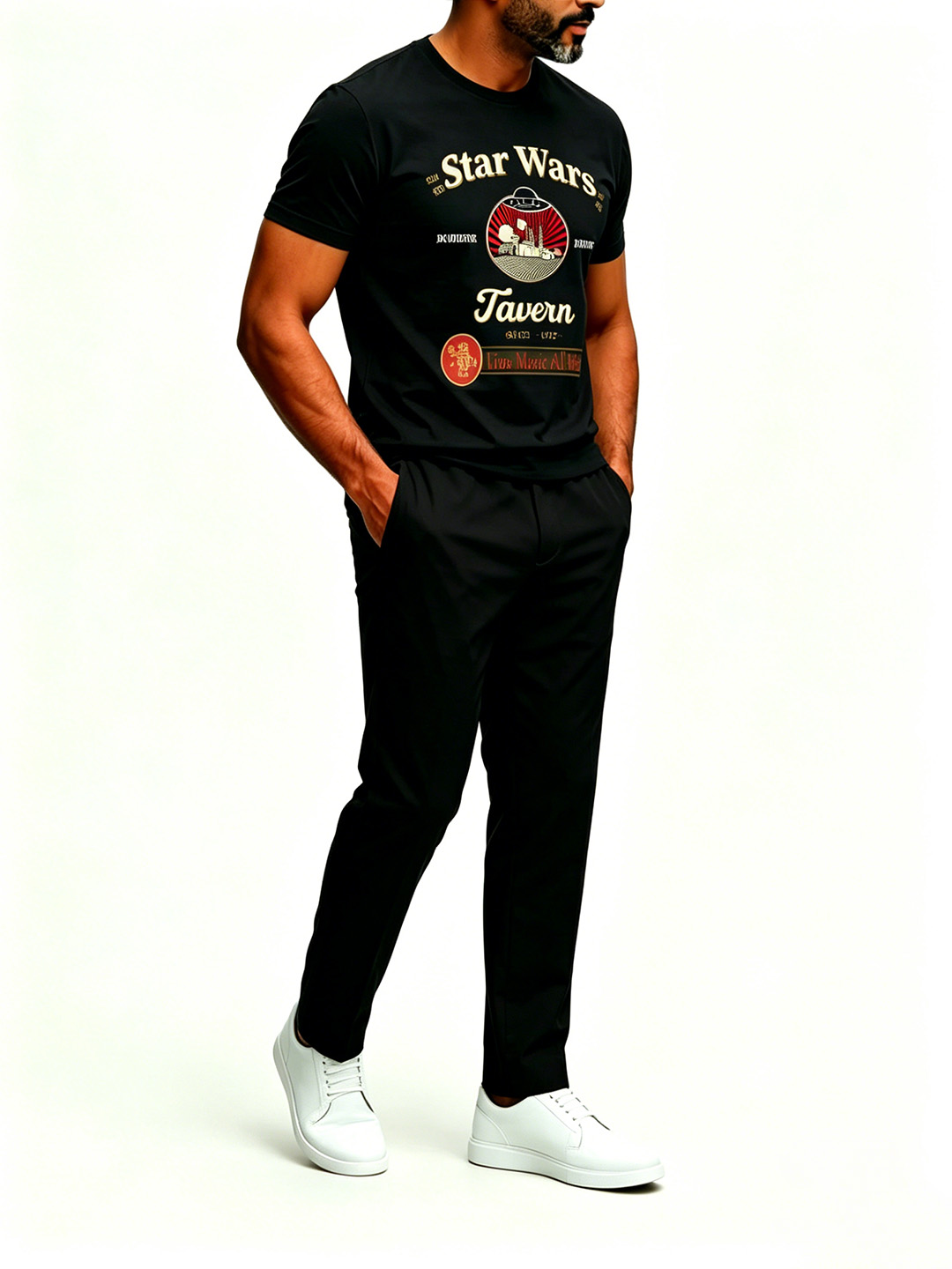 Short Sleeve T-Shirt & Pants Set Luxury Inspired Print Breathable Lightweight 2-Piece Outfit S-5XL