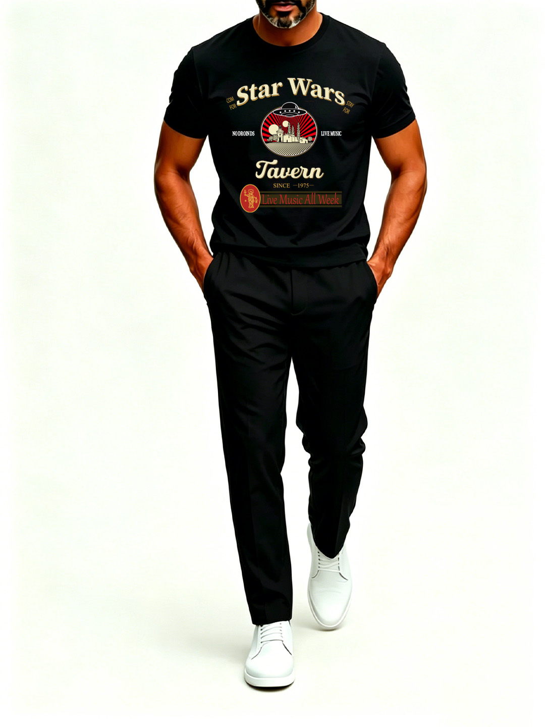 Short Sleeve T-Shirt & Pants Set Luxury Inspired Print Breathable Lightweight 2-Piece Outfit S-5XL