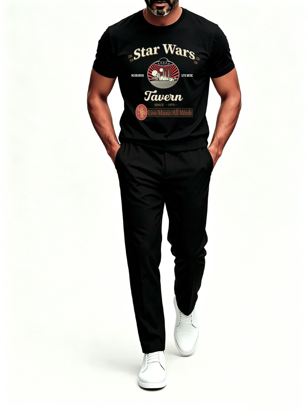 Short Sleeve T-Shirt & Pants Set Luxury Inspired Print Breathable Lightweight 2-Piece Outfit S-5XL