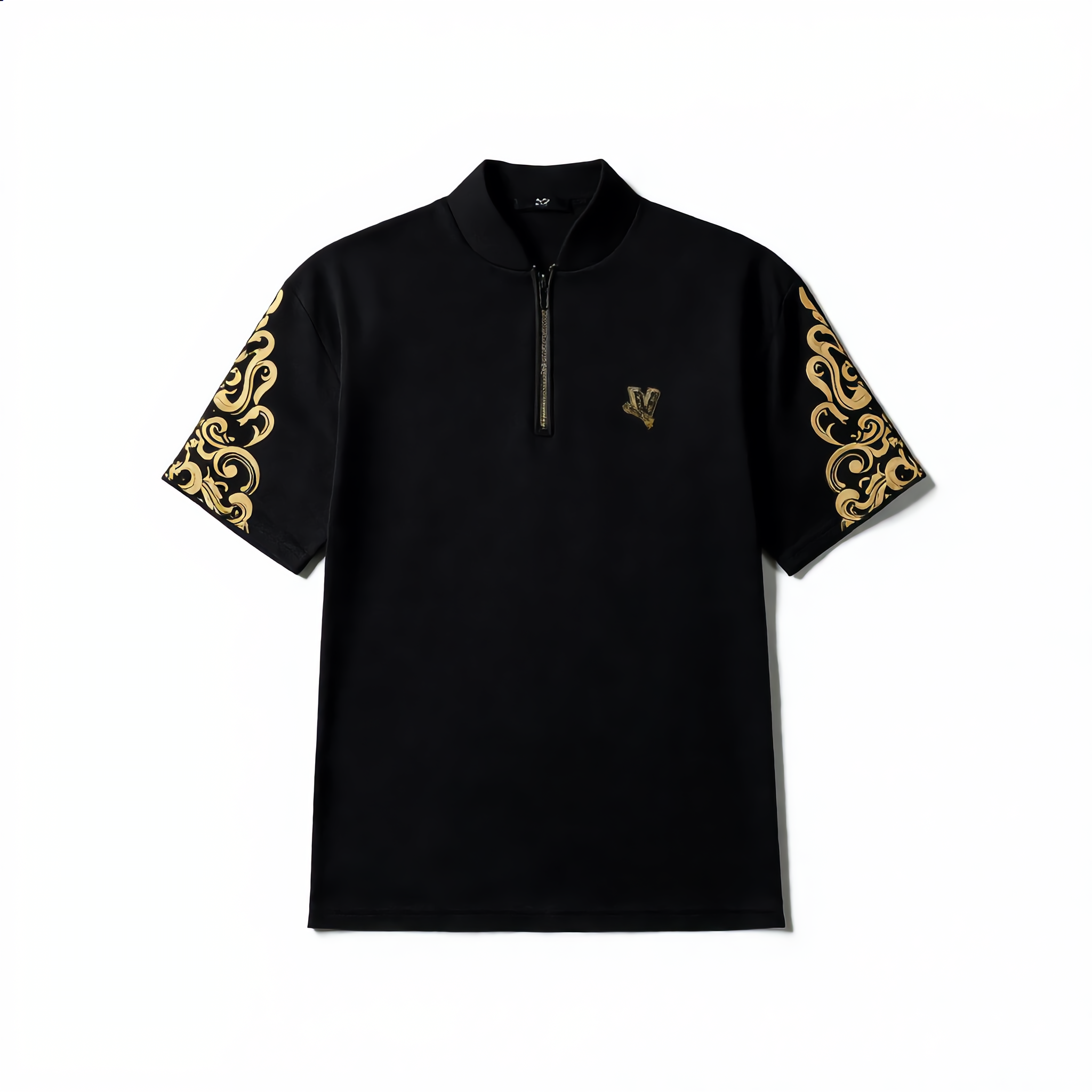 Zip-Up Stand Collar Polo Shirt & Trousers Set Luxury Brand Print Casual Outfit Plus Size S-5XL