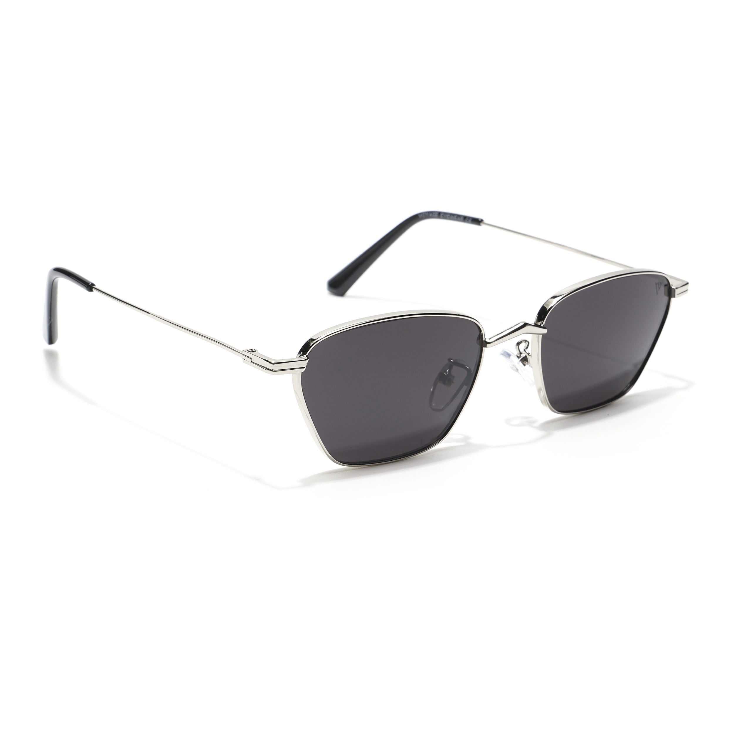  Black Silver Retro Square Sunglasses 