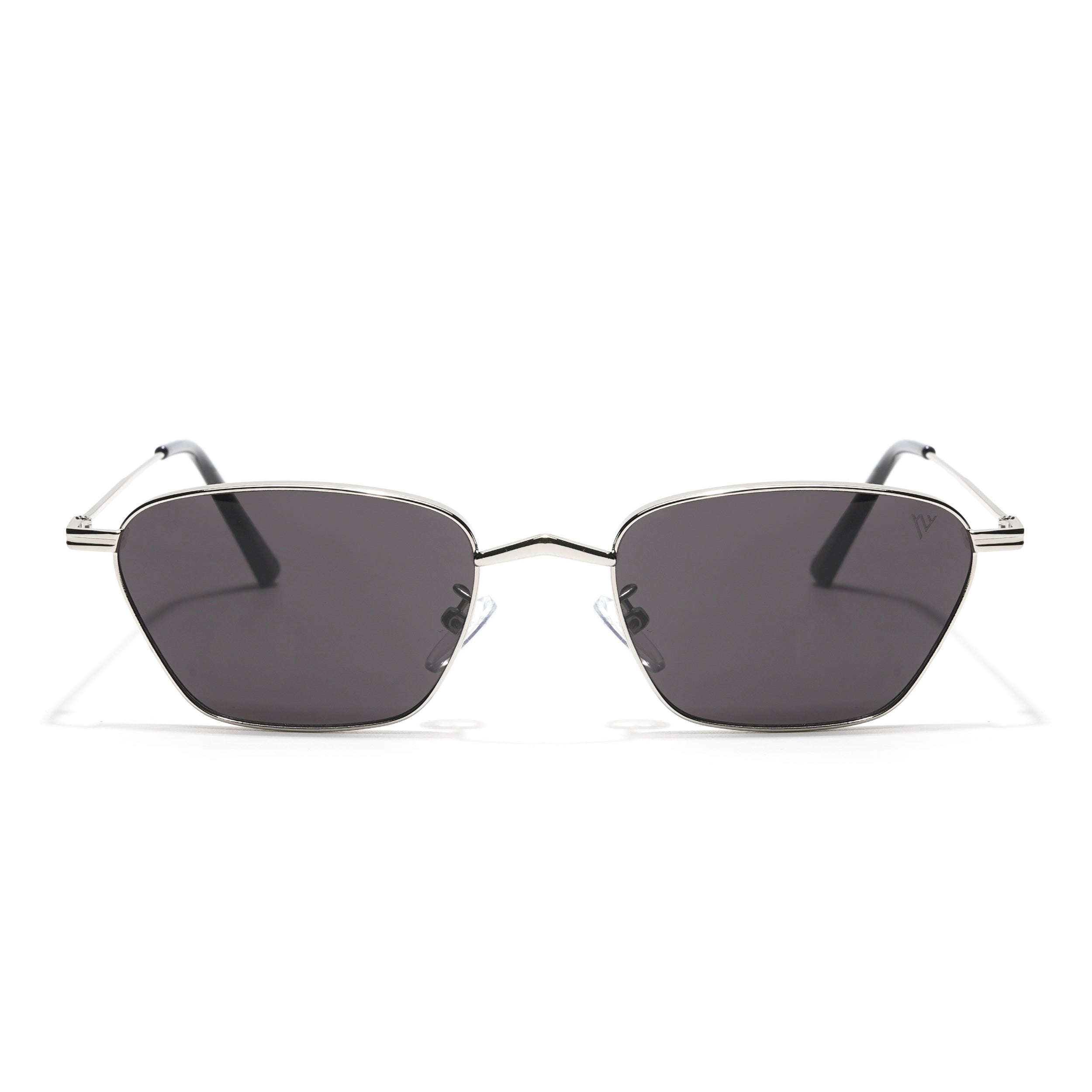  Black Silver Retro Square Sunglasses 