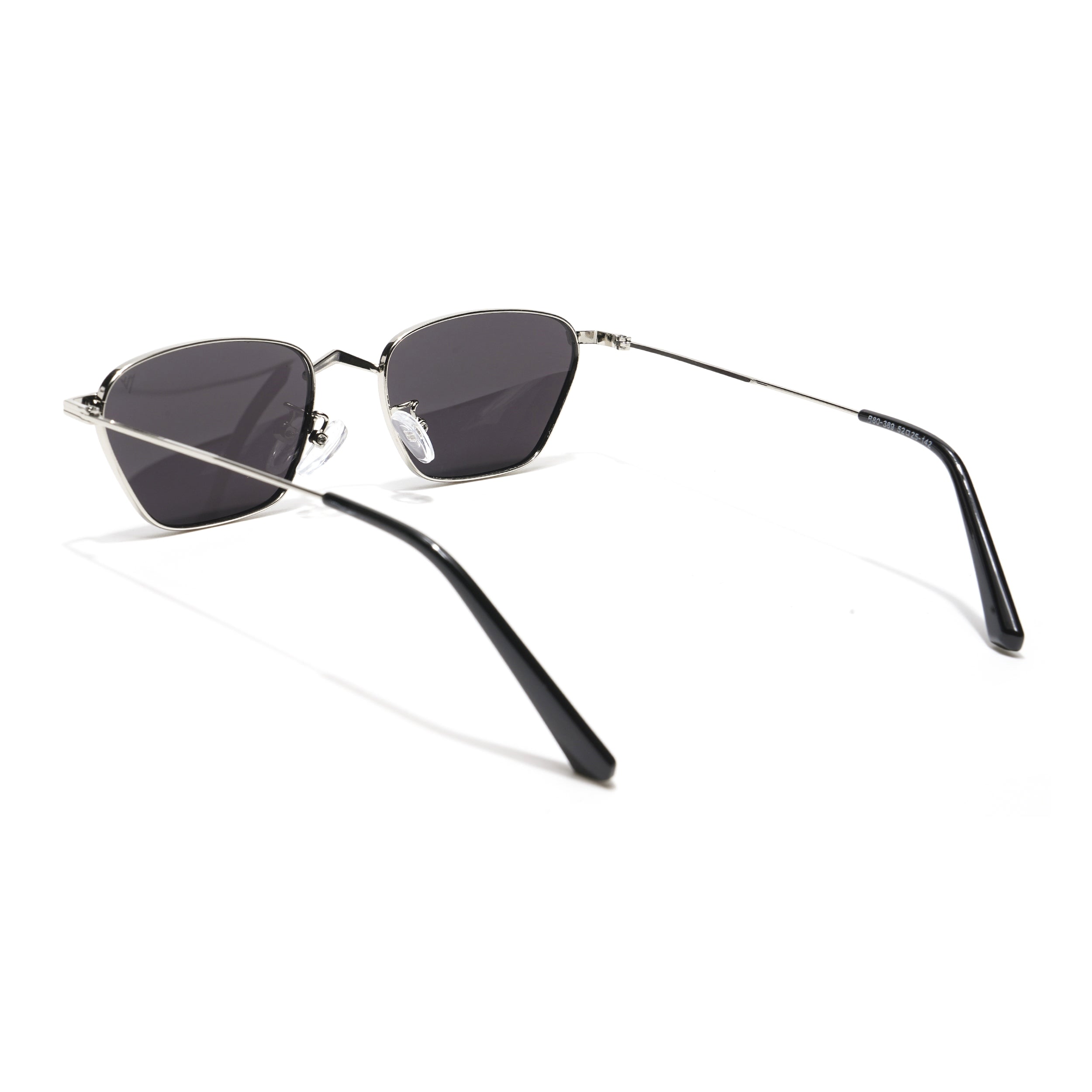  Black Silver Retro Square Sunglasses 