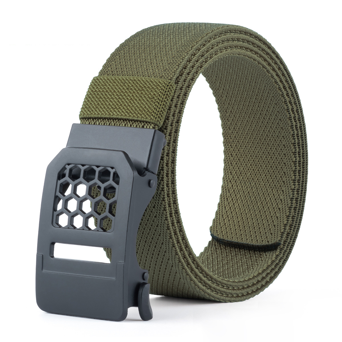New Men's Outdoor Nylon Tactical Belt — Woven Style with Toothless Automatic Buckle
