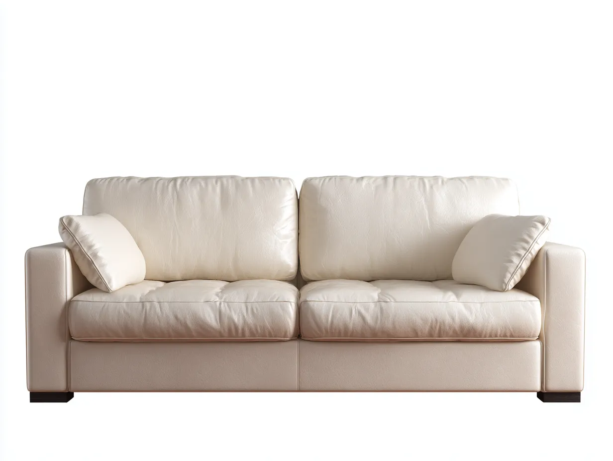 Divano a due posti - Pelle - 178x96x84 cm - Beige - Stile moderno-Pinegohub