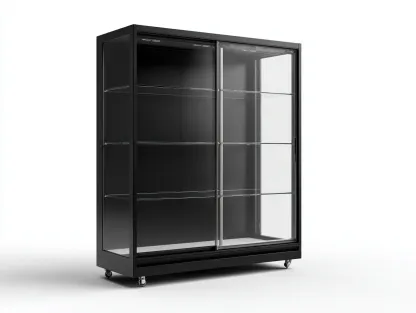 Vitrine avec portes vitrées coulissantes pour salon et entrée 100x40x180 cm - noir - style moderne-Cozymyhub