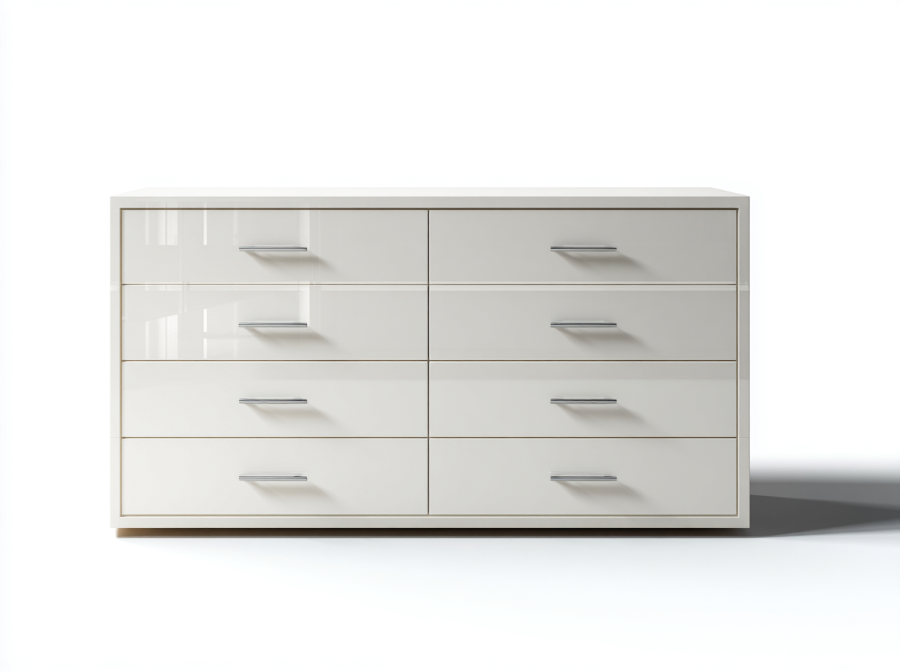 Commode moderne 160x45x80 cm - usage intérieur - blanc - design contemporain-Cozymyhub