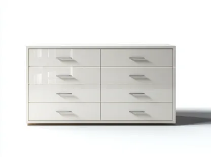 Commode moderne 160x45x80 cm - usage intérieur - blanc - design contemporain-Cozymyhub