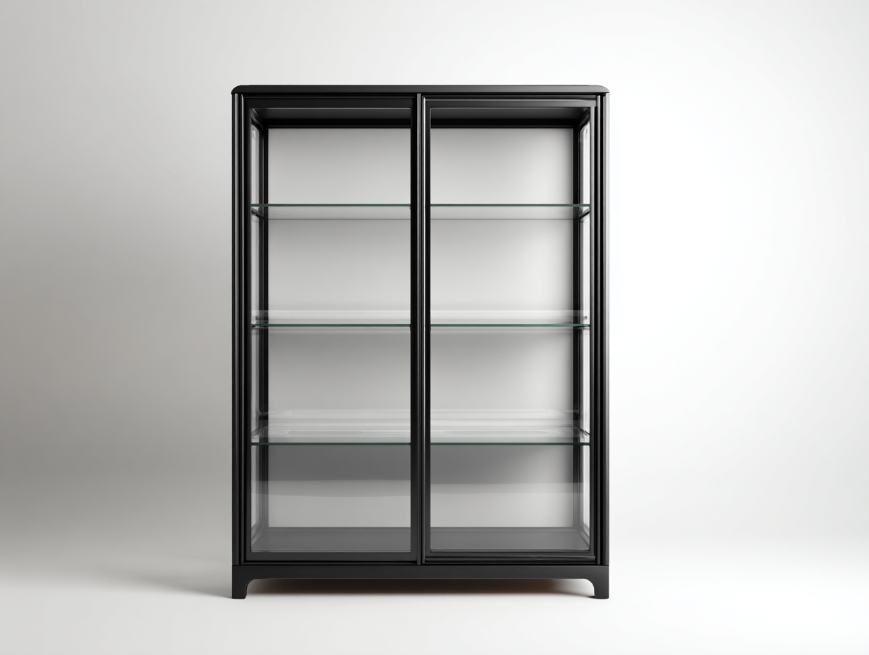 Vitrine en bois et verre 90x40x180 cm - noir - style contemporain-Cozymyhub