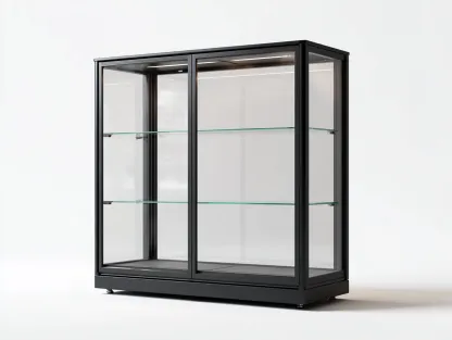 Vitrine en métal et verre 120x45x150 cm - noir - design moderne-Cozymyhub