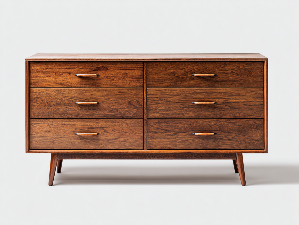 Commode en bois 140x45x75 cm - usage intérieur - marron - design rétro-Cozymyhub