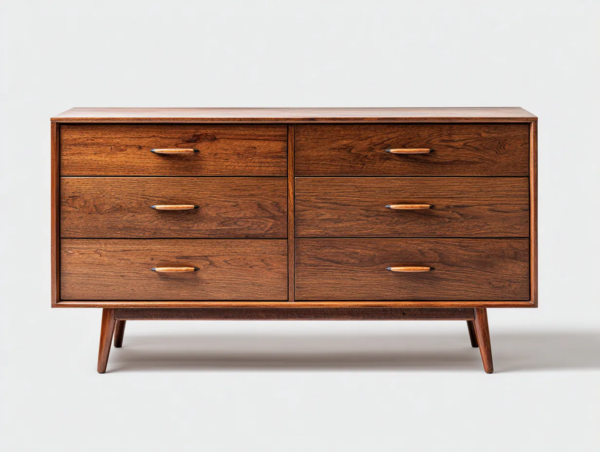 Commode en bois 140x45x75 cm - usage intérieur - marron - design rétro-Cozymyhub