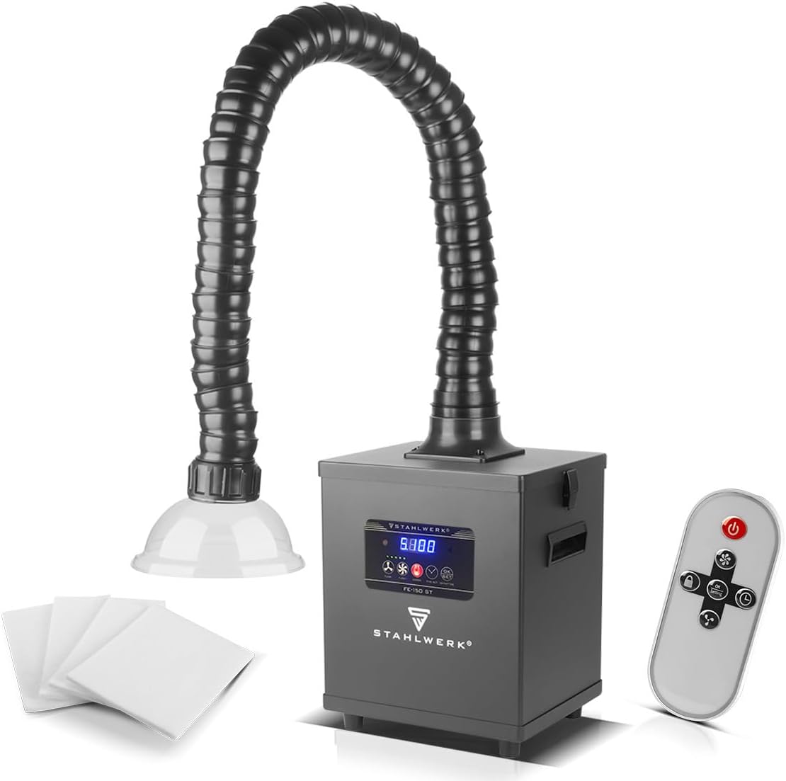STAHLWERK Rauchabsaugung FE-150 ST mit 3-fach-Filter und 150 W Absauganlage Rauc – Automatisch